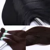 Extensão de cabelo de trama de cabelo sintético 3 feixes de telas 16 18 18 polegadas cor de fibra 1b preto alta temperatura