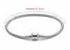 Wholesale-quality 20Pcs/Lot Silver Plated Bracelet & Bangle Snake Chain with Barrel Clasp Fit Pandora women bracelets pulseras