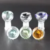 Tigela de vidro de dois andares colorida para cachimbos de água Bong 14mm 18mm bongos de encaixe de água Tubo de água e plataforma de petróleo Ashcatcher Sopro artificial