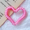 Star Telephone Wire Cord Colorful Heart Shape Hairband Hair Tie Girls Elastic Ponytail Holders Hair Ring Rope Fashion Bracelet GGA2404