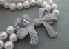 ハンドノット4750cm 89mm白い淡水真珠のネックレスマイクロインレイジルコンボウノットアクセサリー9858443