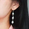 ASHIQI Natürliche Barocke Perle 925 Sterling Silber Lange Ohrringe Für Frauen Schwarz süßwasser perle Handgemachte tropfen ohrring Party Geschenk