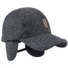 woolen knitted design winter baseball cap for men women warm casual male outdoor cycling ski Hats with earflaps287n