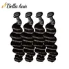 4pcs/lot brazilian hair extensions peruvian peruvian 8a 인간 머리 묶음 짜는 씨발 느슨한 깊은 파동 천연 검은 색 벨라 에어 긴 길이 번들