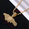 Rvs Jamaica Kaart Hanger Kettingen Sieraden Goud Kleur Sieraden Jamaicaanse Kaart Vlag Sieraden