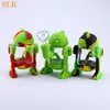 Modern robot design glass water bong 14mm glass bowl mini bongs detachable silicone protectcase glass bubbler smoking pipes Siliclab packing