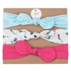 Baby Girl Headbands Unicorn Mermaid Hair Tillbehör Knot Bows Bunny Band Födelsedagspresent Blommor Geometrisk Tryck 3st / Card Boutique 8 stilar