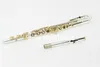 MARGEWATE FL-362 Silver Plated Cupronickel Flute 16 Key Holes Open Small Elbow Head Silver Plated Body Gold Lacquer Keys Flute Instrument