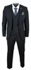 Mens 3 Piece Suit Gatsby 1920s Peaky Blinders Gangster Pinstripe Tailored Fit Tuxedos Prom Suit (Jacket+Pants+Vest)