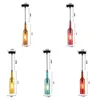 Vintage chandelier lighting E27 Red Wine Bottle Glass LED Pendant Light Restaurant Cafe Bar Hotel Wine Bottle Hanging Lamps