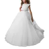 Elegant Girls Party Dress Kids Lace Long Tulle Mermaid Dress Formal Children Clothing Ball Gown