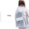 バックパックを備えた透明なレインコートポンチョの男性を覆うレインギアクロックレインコート女性大人ハイキングロングレインウェア1625849