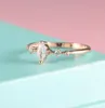 Verlovingsring voor vrouwen drie stenen cluster bruids ringen bruiloft sieraden sierlijke vrouwelijke vinger rin