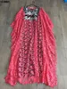 Afrykańskie sukienki dla kobiet Dashiki Boubou moda rozpuszczalna w wodzie koronkowa luźna, luźna spódnica haft z koralikami Long Africa sukienka 2310