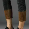 メンズウィンターデニムパンツジーンズフリース並ぶ暖かいストレートレッグズボン厚さの長いズボンプラスサイズのNYZショップ