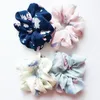 18 cores estampa floral sólido design de moda feminino laço de cabelo acessórios scrunchie rabo de cavalo suporte de cabelo corda elástico básico faixa de cabelo3962253