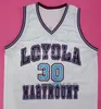 LMU Loyola Marymount Lions Üniversitesi 30 Bo Kimble 44 Hank Gathers Beyaz Retro Basketbol Jersey Erkekler Dikişli Özel Sayı Adı Formalar