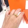 Fashion jewelry ring for women stainless steel 18k gold engagement luxury designer wedding rings h lady and girls gift