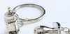 Wholesale- 1pairs Silver Plated key chains Milk bottle Nipple Key ring baby shower wedding gift keychain favor charm jewelry
