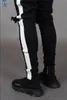 Jeans skinny strappati da uomo elasticizzati con fori per il ginocchio 2019 Pantaloni in denim a matita nera Designer Joggers a righe laterali in difficoltà7472136