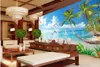 Anpassad vilken storlek som helst Beach Mural 3D Wallpaper 3D Wall Papers för TV -bakgrund Natural 3D Wallpapers4428415