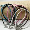3MM Handmade DIY Woven Twist Bracelet PU Woven Leather Rope Bracelet Fashion Jewelry DIY For Women & Men GB1587