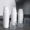 300pcs 5ml 10ml Frasco de bomba de loção sem ar branco Mini amostra e frasco de teste Recipiente sem ar Embalagem cosmética