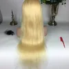 Pełna koronkowa peruka prosta 613 Blondynka Szwajcarska HD przezroczyste koronkowe peruki czołowe z włosami dla niemowląt Brucue Brazylian Virgin Human Hair Pargs2636254