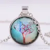 Arbre de Vie Vivant Colliers Magnifiquement Alliage Vintage Verre Cabochon Bronze Chaîne Pendentif Collier Complice Belle Femmes Hommes Bijoux