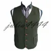 2019 High Quality Green Wool Tweed Vests For Wedding Custom Made Formal Groom039s Suit Vest Slim Fit Waistcoat For Men9191452