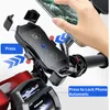 Motocicleta Phone Holder 15W Smart Wireless Charger QC3.0 fio Charing 2 em 1 suporte semi-automática 360 graus de rotação Bracket