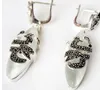 Free Shippig nice 925 Silver Natural Clear White Opal Boucles d'oreilles 11/2"