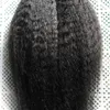 Nastro yaki grossolano nelle estensioni dei capelli Capelli umani 100% Remy reale 40 pezzi Trama di pelle diritta crespa Adesivo europeo Capelli PU 16 "18" 20 "
