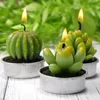 6pcs 12pcs plantes succulentes artificielles bougie de cactus pour la fête d'anniversaire fête de mariage décoration de vacances décor à la maison Y200531