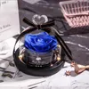 Стеклянная крышка с вечным цветком Танабата, одна ветка ко Дню святого Валентина, с лампой, светящаяся роза, креативный подарок 2598