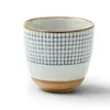 Tasse à soupe en céramique poterie grossière motif de treillis peint à la main tasse à thé originalité tasse à café tasses à vin