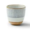 Ceramic Soup Cup Coarse Pottery Hand Painted Lattice Pattern Teacup Originality Coffee Cup Wine Cups