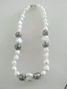 Annodato a mano nobile 48-50 cm 10-11 mm bianco perla barocca accessori vintage collana gioielli di moda