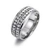Two linhas anel de diamante Anel de aço inoxidável anéis de noivado anel de casamento anéis de moda judeu de moda e arco -íris arenoso 080462