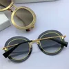 Luxo - Designer de moda óculos de sol 262 Retro redondo quadro de cor clara de alta qualidade Torção trançado perna uv400 lente proteção popular óculos