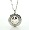 Fashion-gifts Nightmare Before Christmas Locket Necklace art Jack Skellington punk skeleton skull pendant jewelry Free Shipping