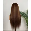 Malezyjskie ludzkie włosy 4 27 koronkowa przednia peruka jedwabista prosta 427 kolor 13x4 peruki Virgin Hair Produkty 1028 cali regulowane3492160