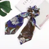 Floral Print Scrunchie Kvinnor Hår Scarf Elastisk Bohemian Hårband Bow Hair Gummi Toppar Tjejer Ties Tillbehör