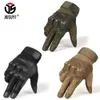 Guantes de dedo completo de goma táctica de la pantalla táctil del nudillo duro Ejército militar Paintball Airsoft Combate de bicicletas PU Guante de cuero Hombres T191108