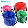 10L Premium Collapsible Bucket Compact Portable Folding Water Container - Lätt slitstarkt - Innehåller Handy Verktyg Mesh Pocket