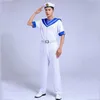 해군 육군 제복 선원 옷 남성 정장 셔츠 + 바지 TV 영화 공연 무대 카니발 군사 짧은 소매 의상