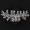 Trendy Crystal tiara Opal Rhinestone Wedding Hair Combs Headpiece Women Back Decorative Combs Bridal Hair Accessories Jewelry