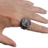 Retro 3D Imitation Bark Crack Ring S925 Silber Europäischen und Amerikanischen Stil Men039s Domineering Personality Square Inde6972191