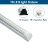 Tube LED T8 4 pieds 8 pieds en forme de V en forme de D (équivalent 60W 80W 120 watts), couvercle transparent blanc froid 6000K