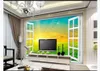 3Dカスタマイズされた大きな写真壁紙白い窓荒野の日の出美しい風景3Dリビングルームテレビの背景の壁